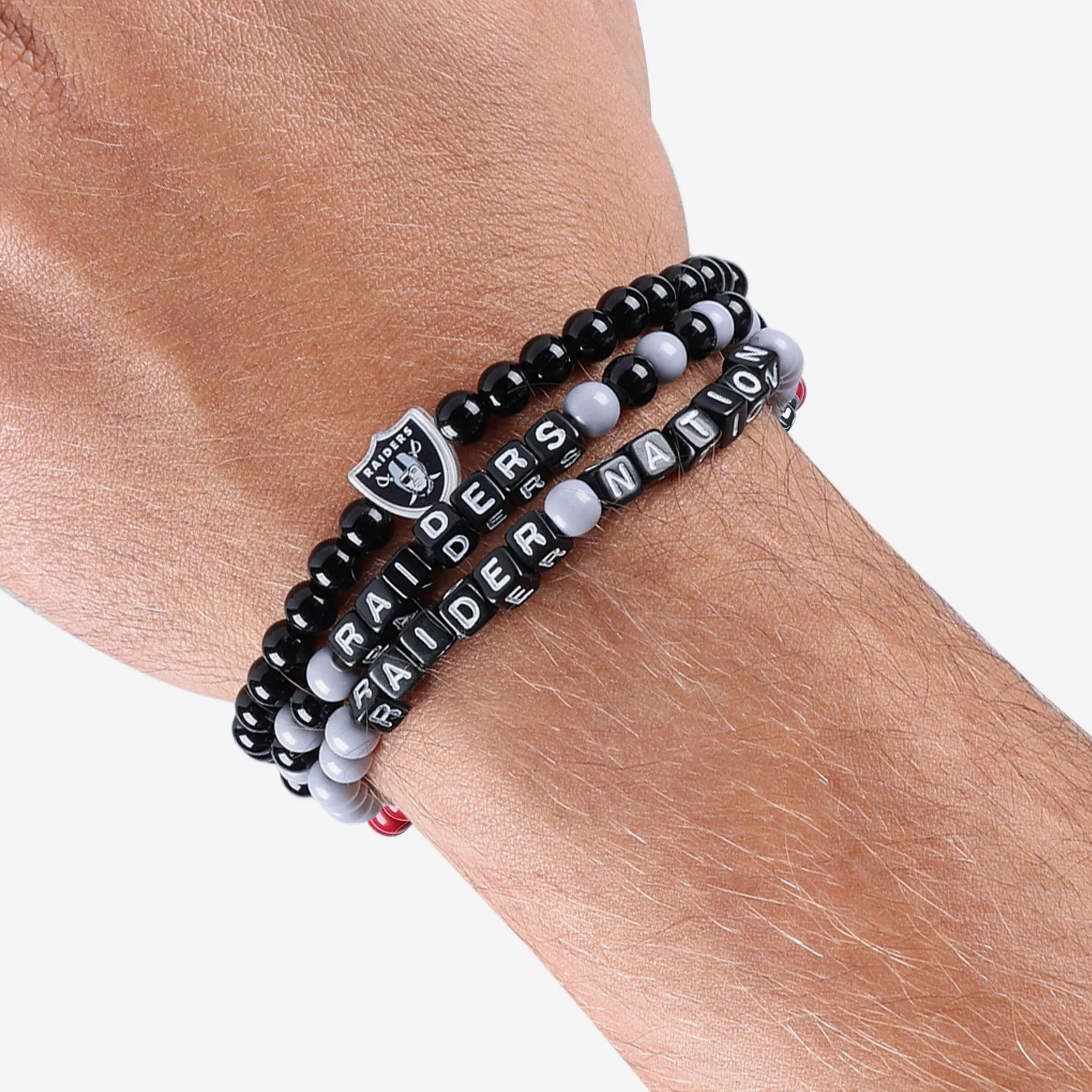 Las Vegas Raiders 3 Pack Beaded Friendship Bracelet