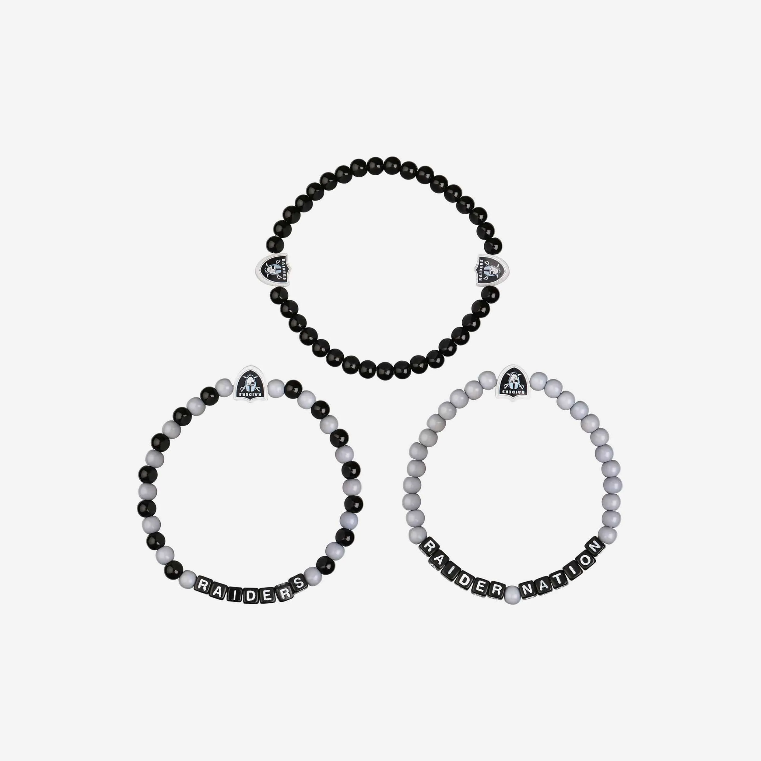 Las Vegas Raiders 3 Pack Beaded Friendship Bracelet