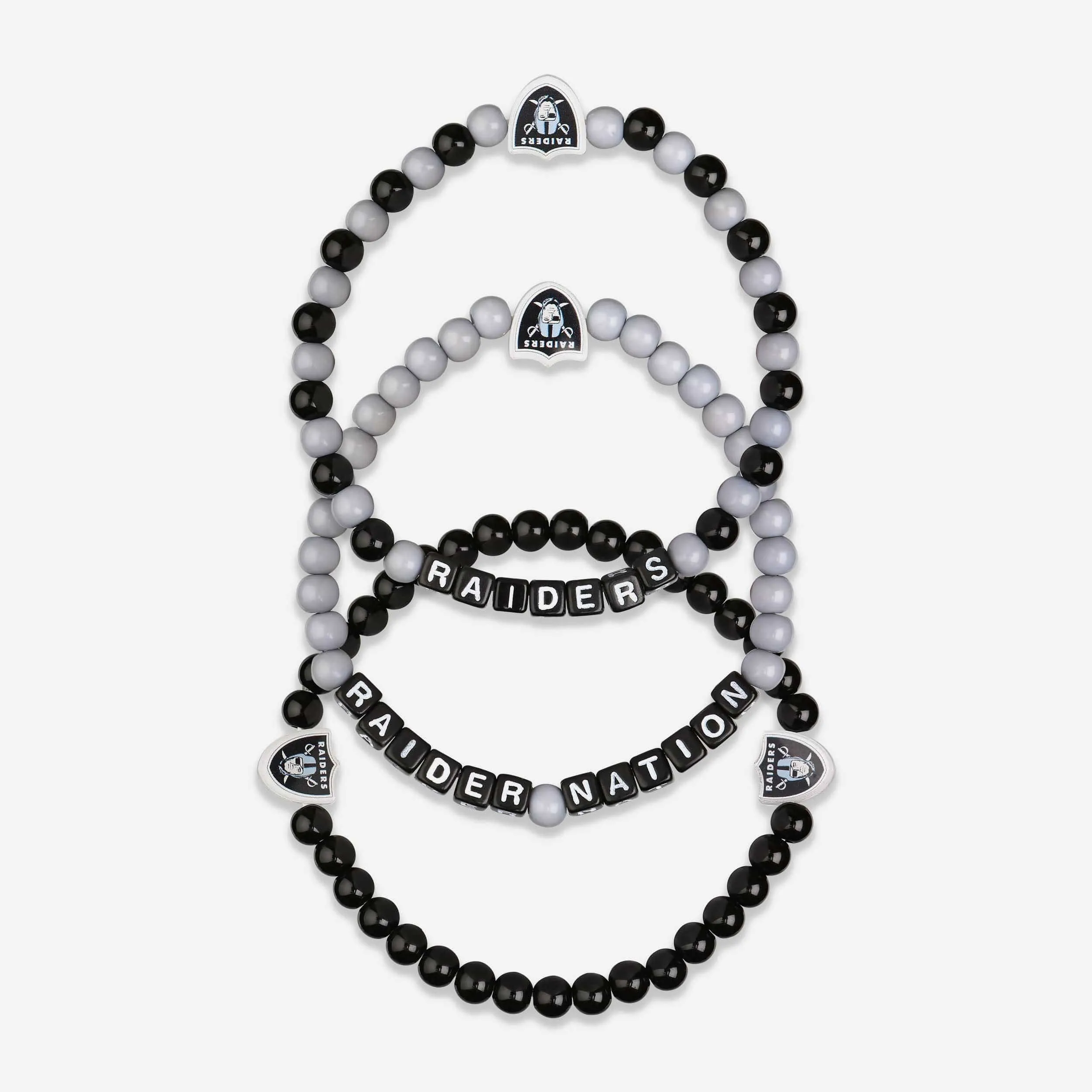 Las Vegas Raiders 3 Pack Beaded Friendship Bracelet