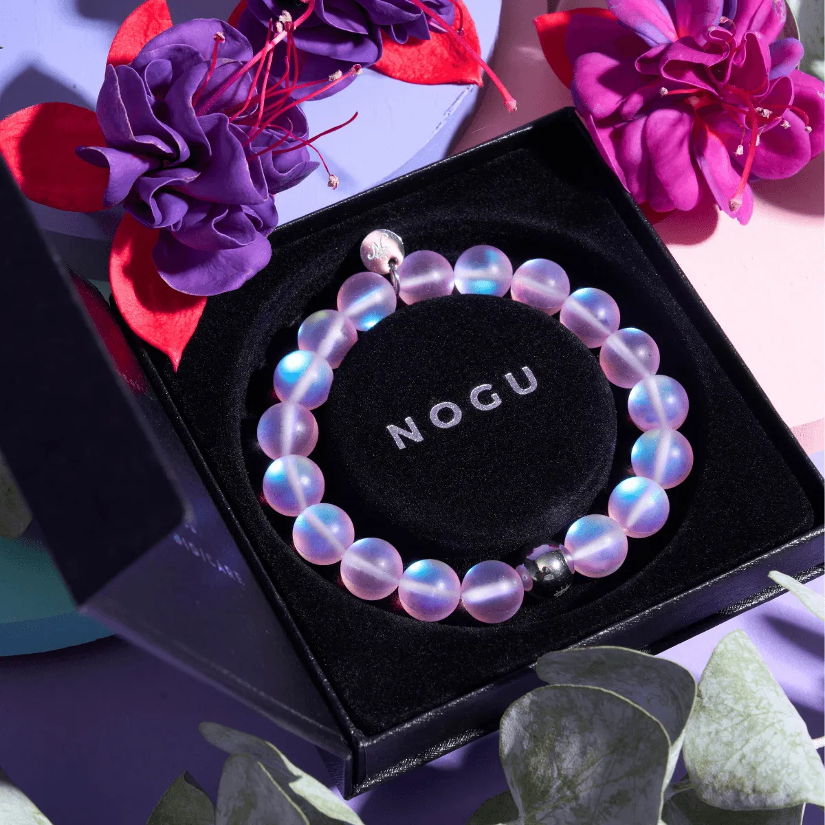 Lavender | Silver | Mermaid Glass Statement Bracelet