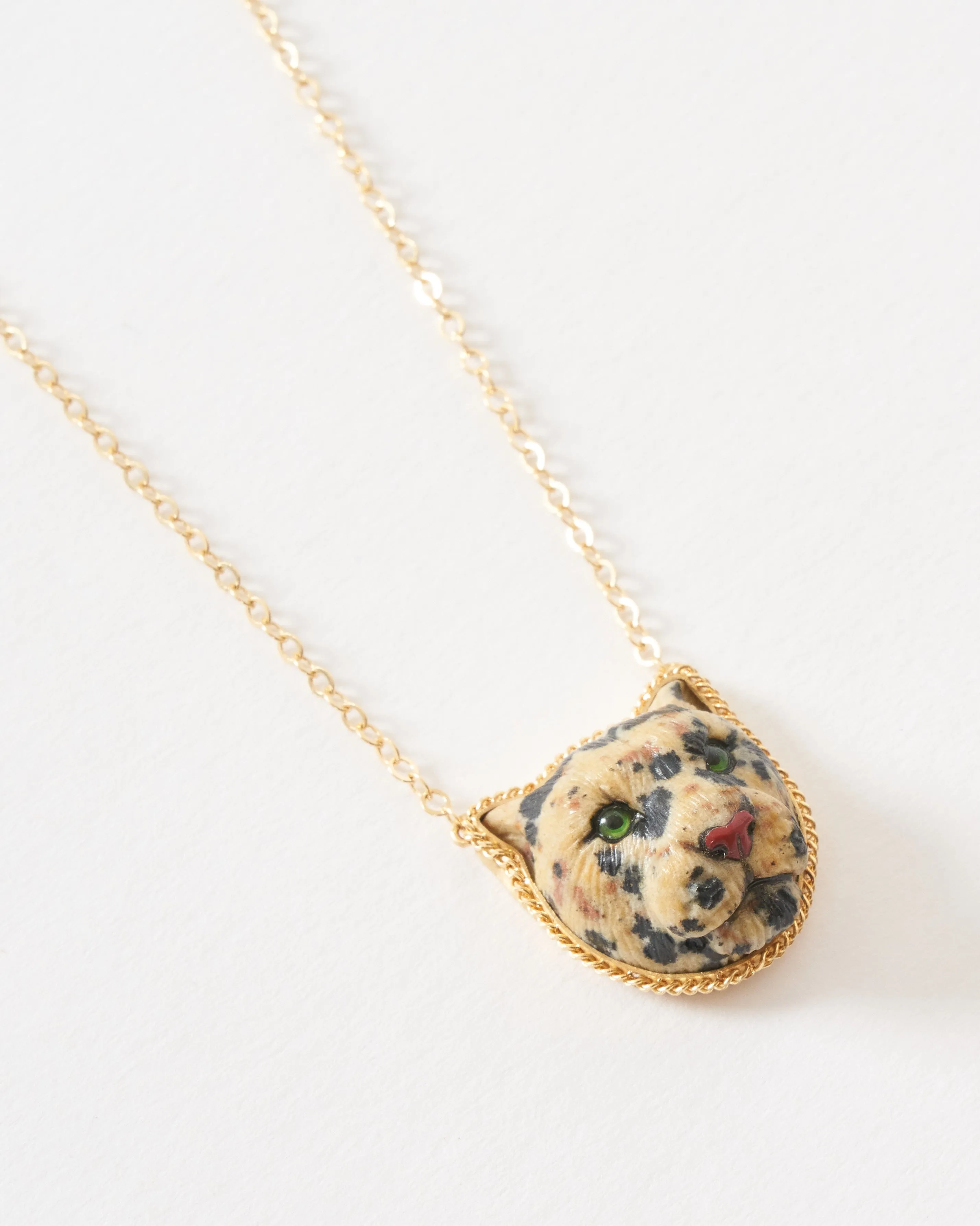 leopard front facing necklace