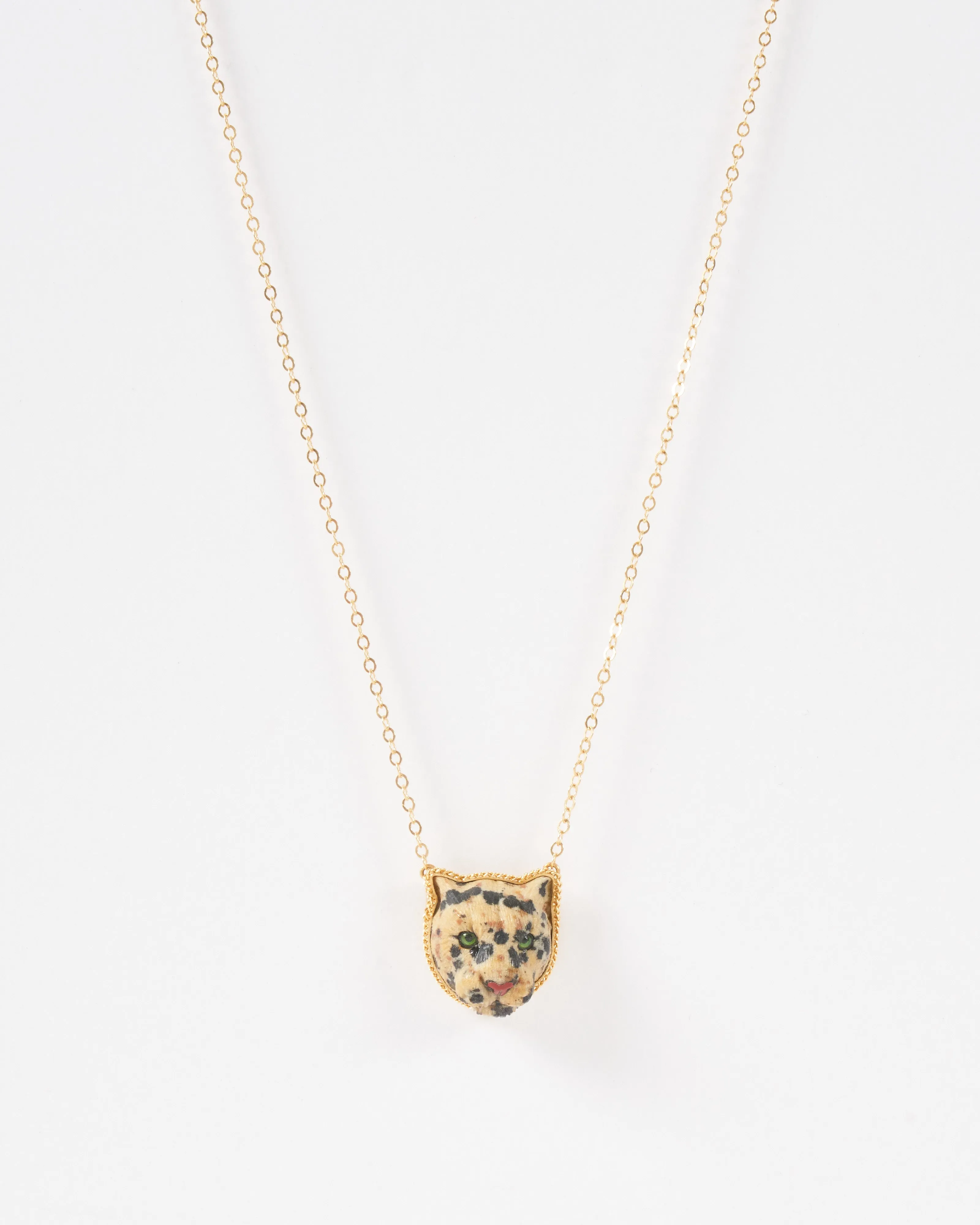 leopard front facing necklace