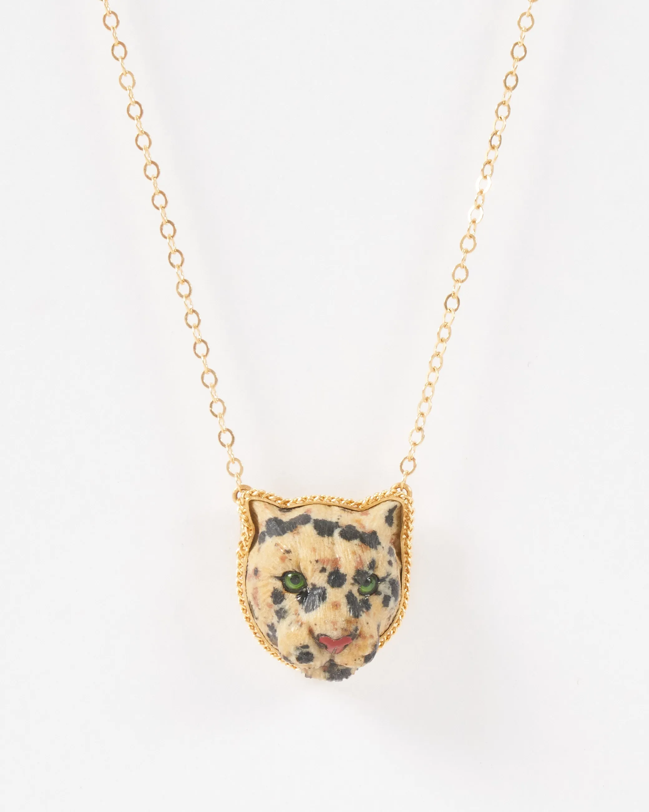 leopard front facing necklace
