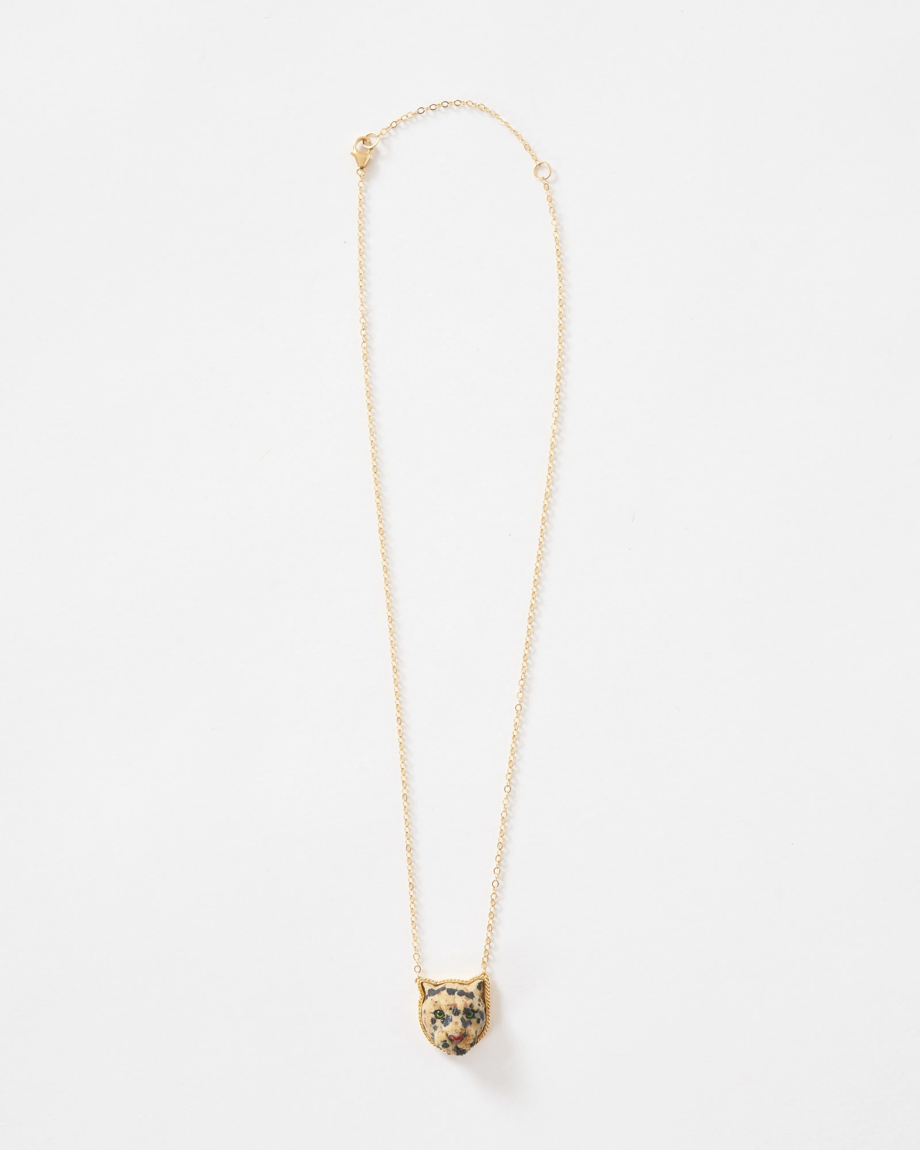 leopard front facing necklace