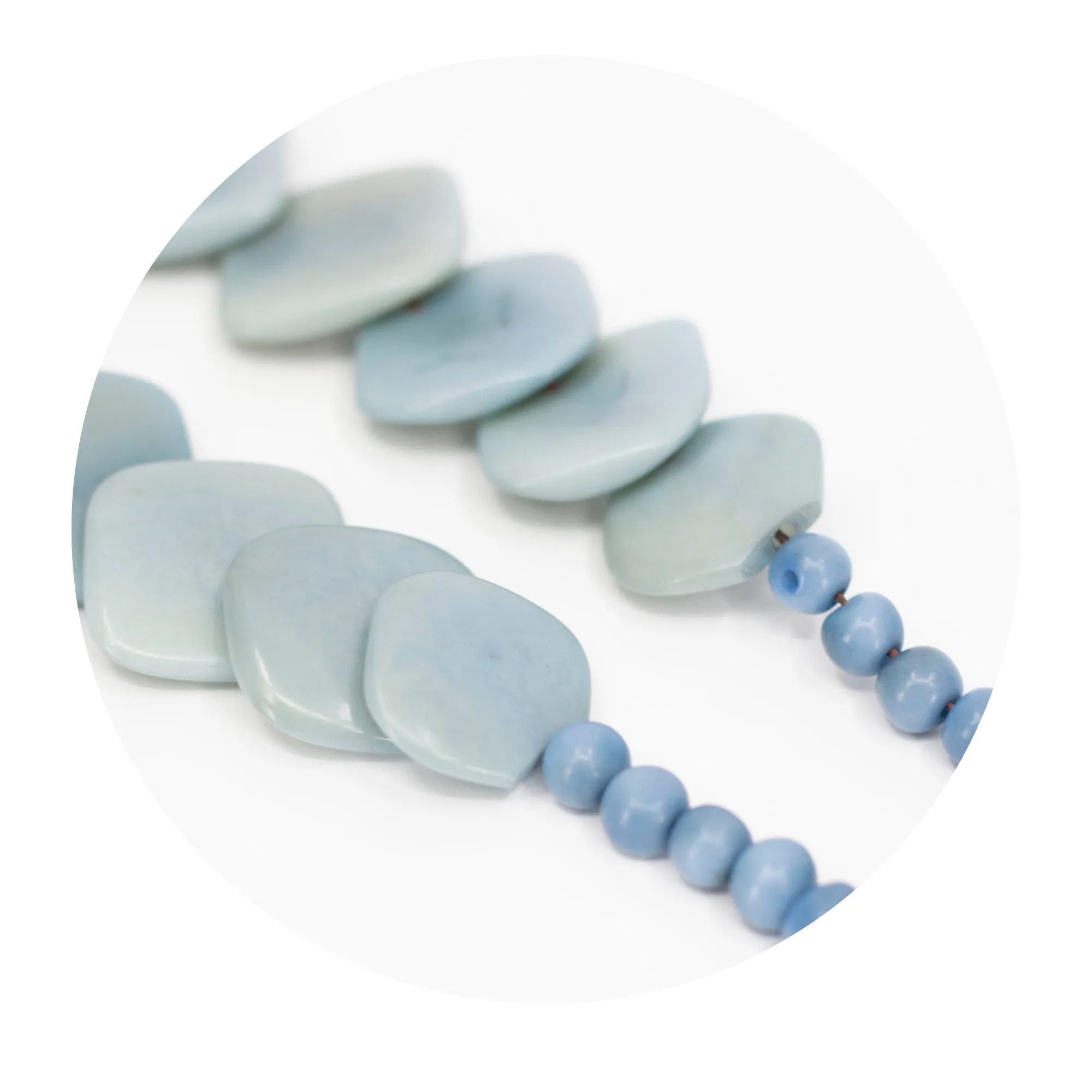 Light Blue Rhombus Tagua Necklace
