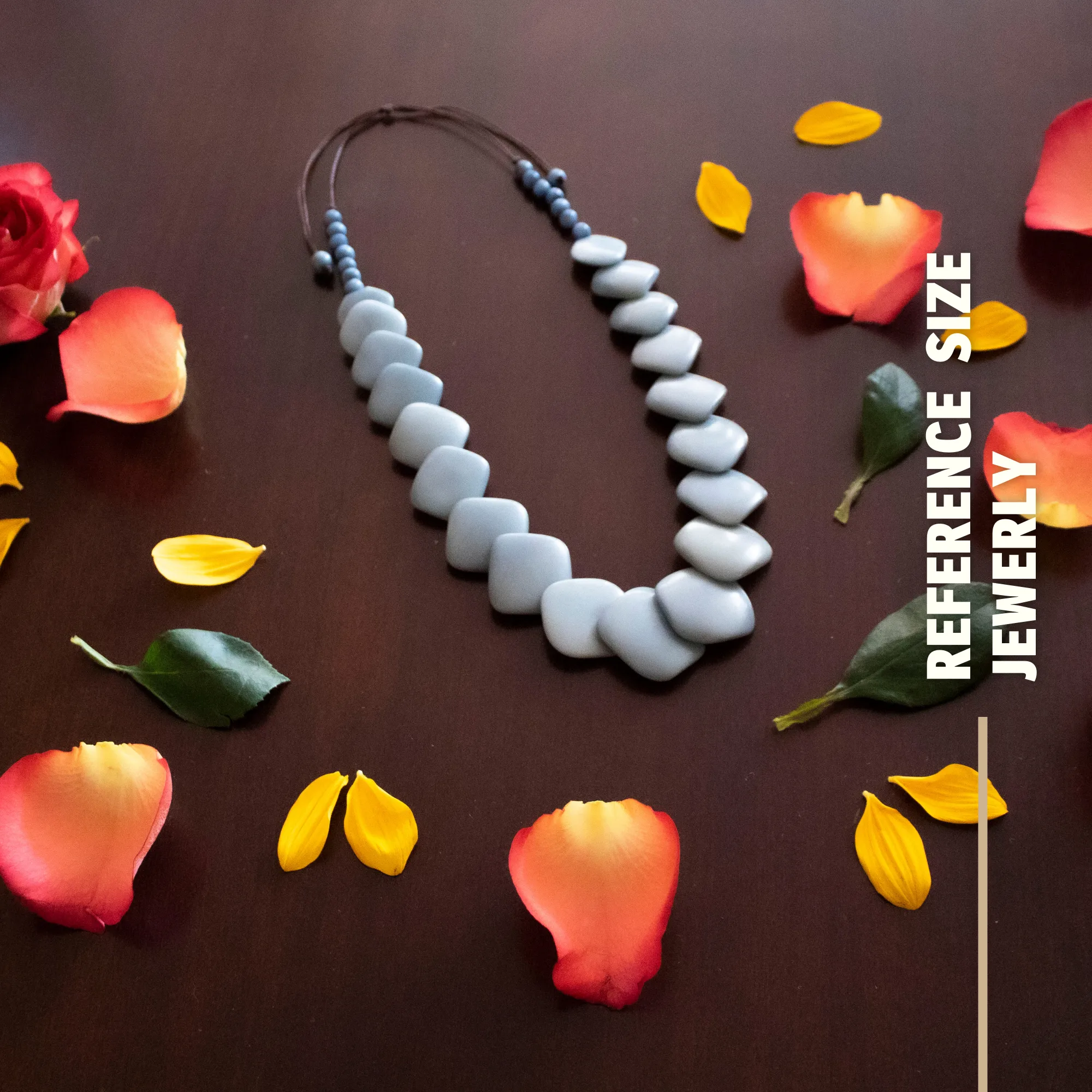 Light Blue Rhombus Tagua Necklace