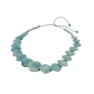 Light Blue Rhombus Tagua Necklace