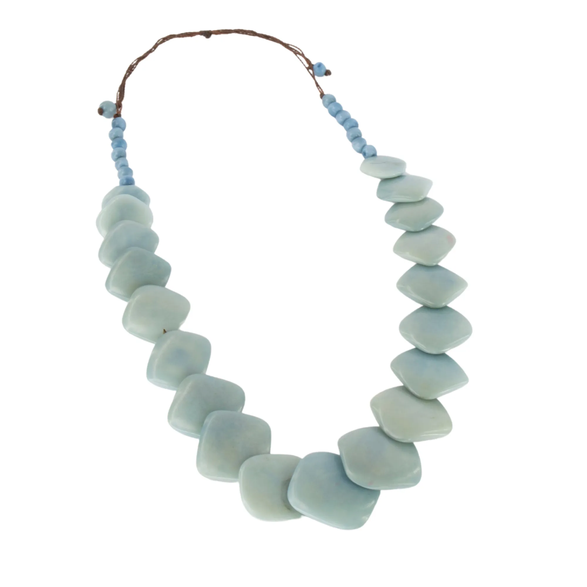 Light Blue Rhombus Tagua Necklace