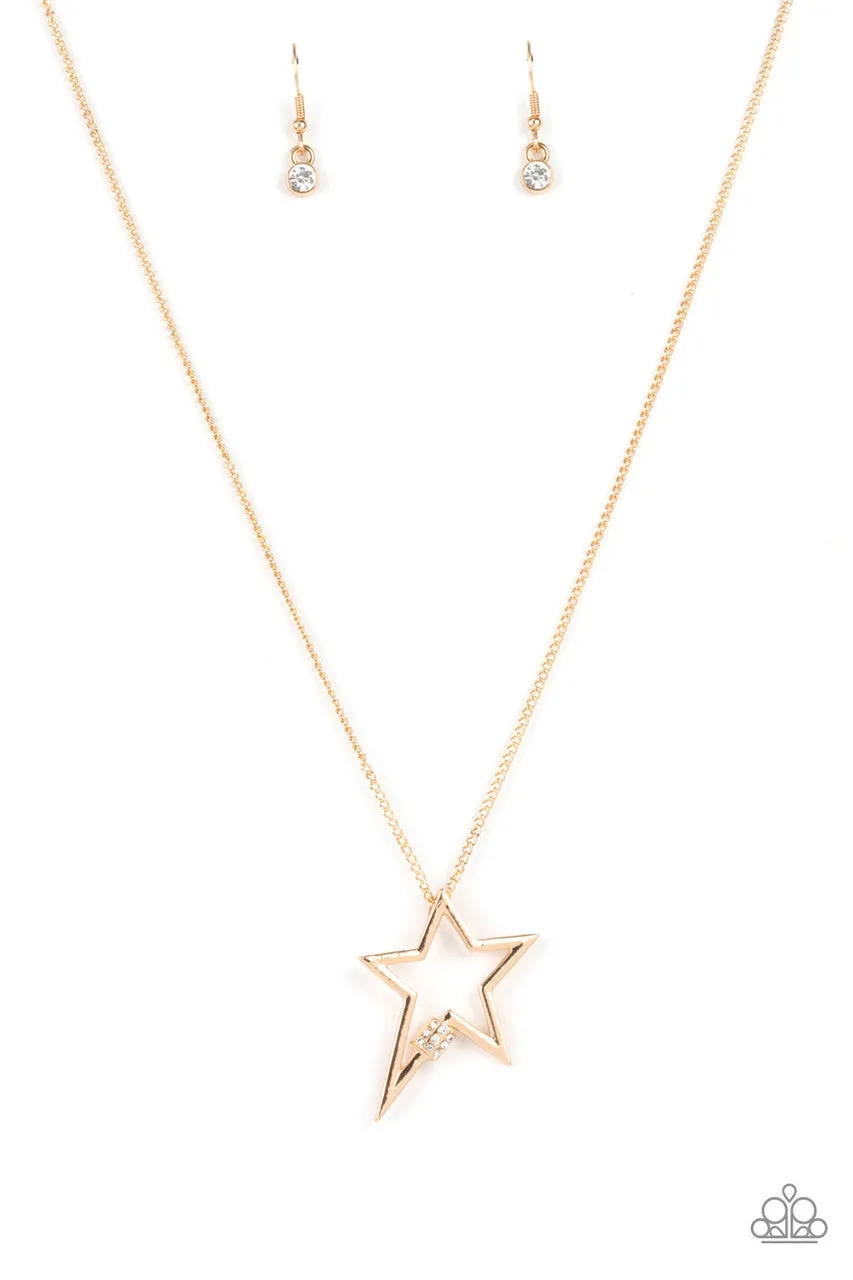 Light Up the Sky Gold Paparazzi Necklace