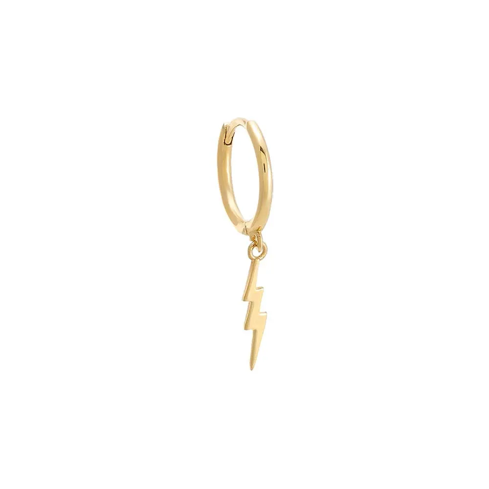 Lightning Bolt Huggie Earring 14K