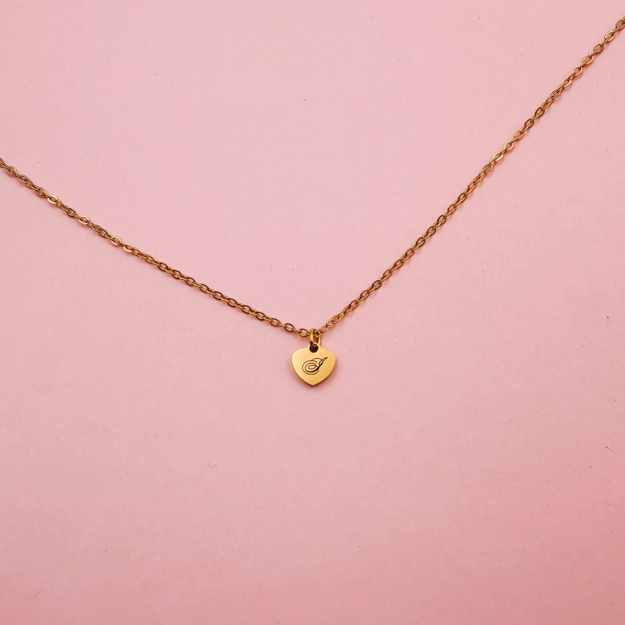 LIMITED VALENTINE'S Lazer Engraved Flat Heart Gold Filled Necklace