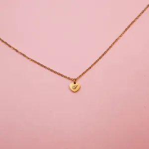 LIMITED VALENTINE'S Lazer Engraved Flat Heart Gold Filled Necklace