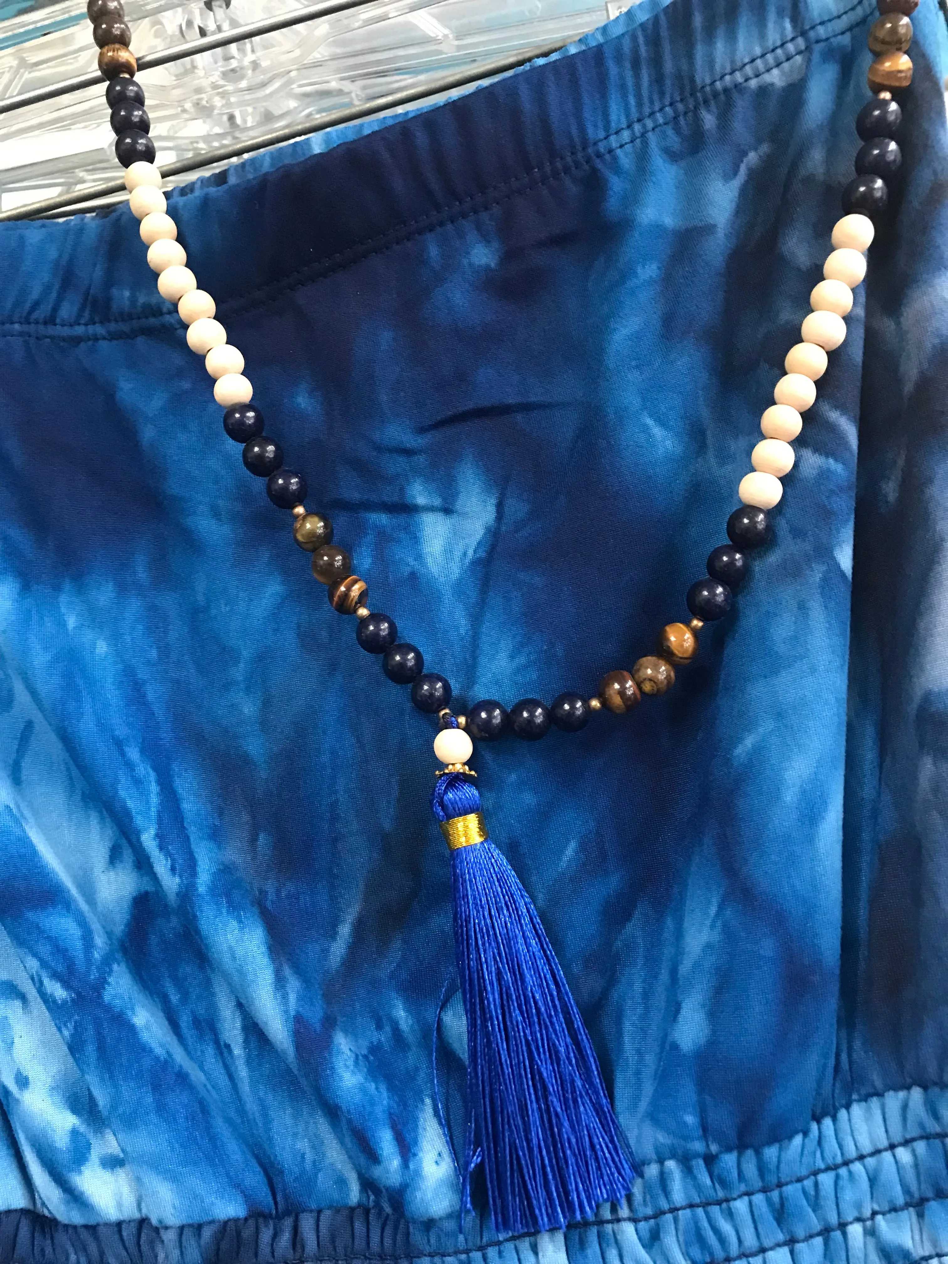 Long Beaded Necklace w/Tassel