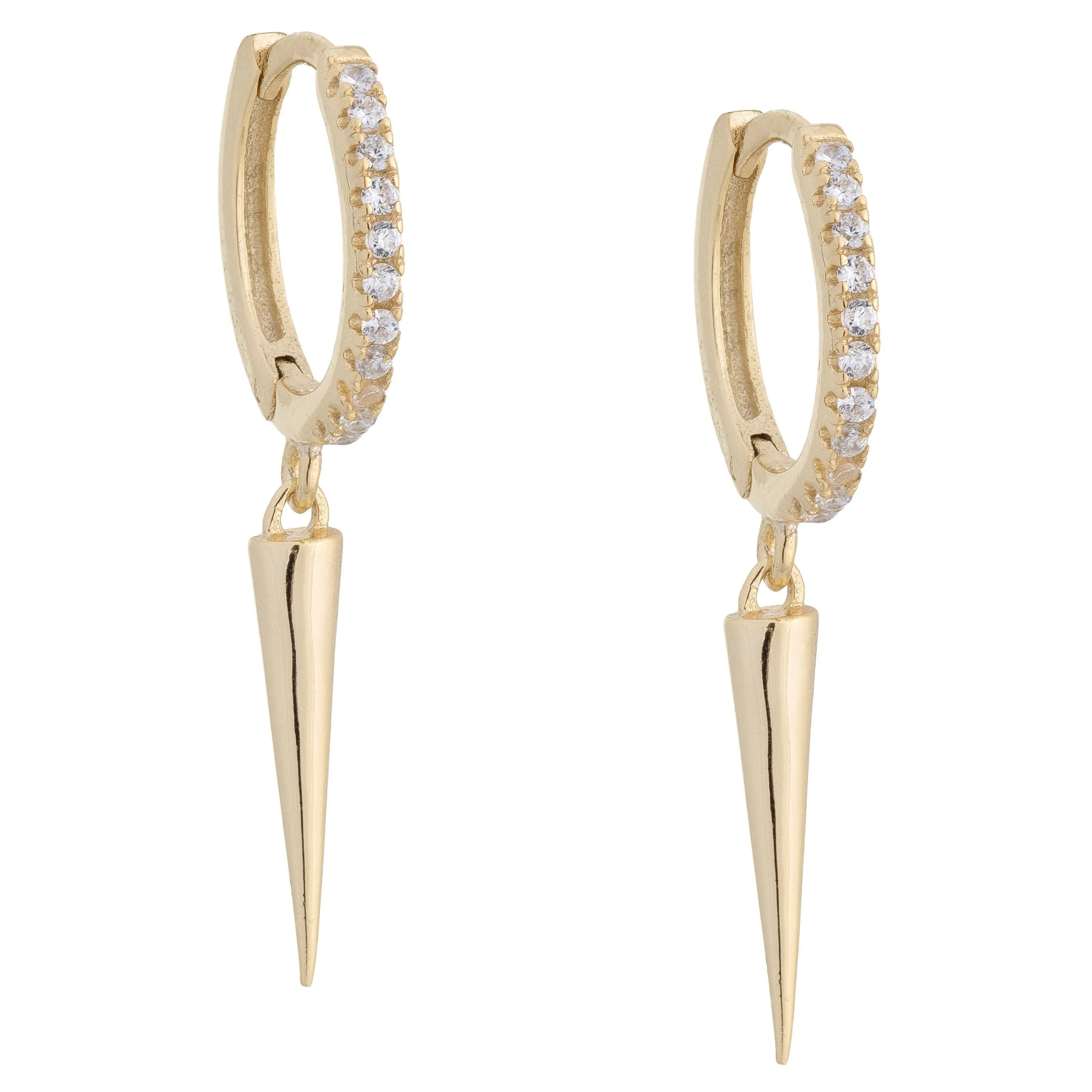 Long Spike Huggie Earring