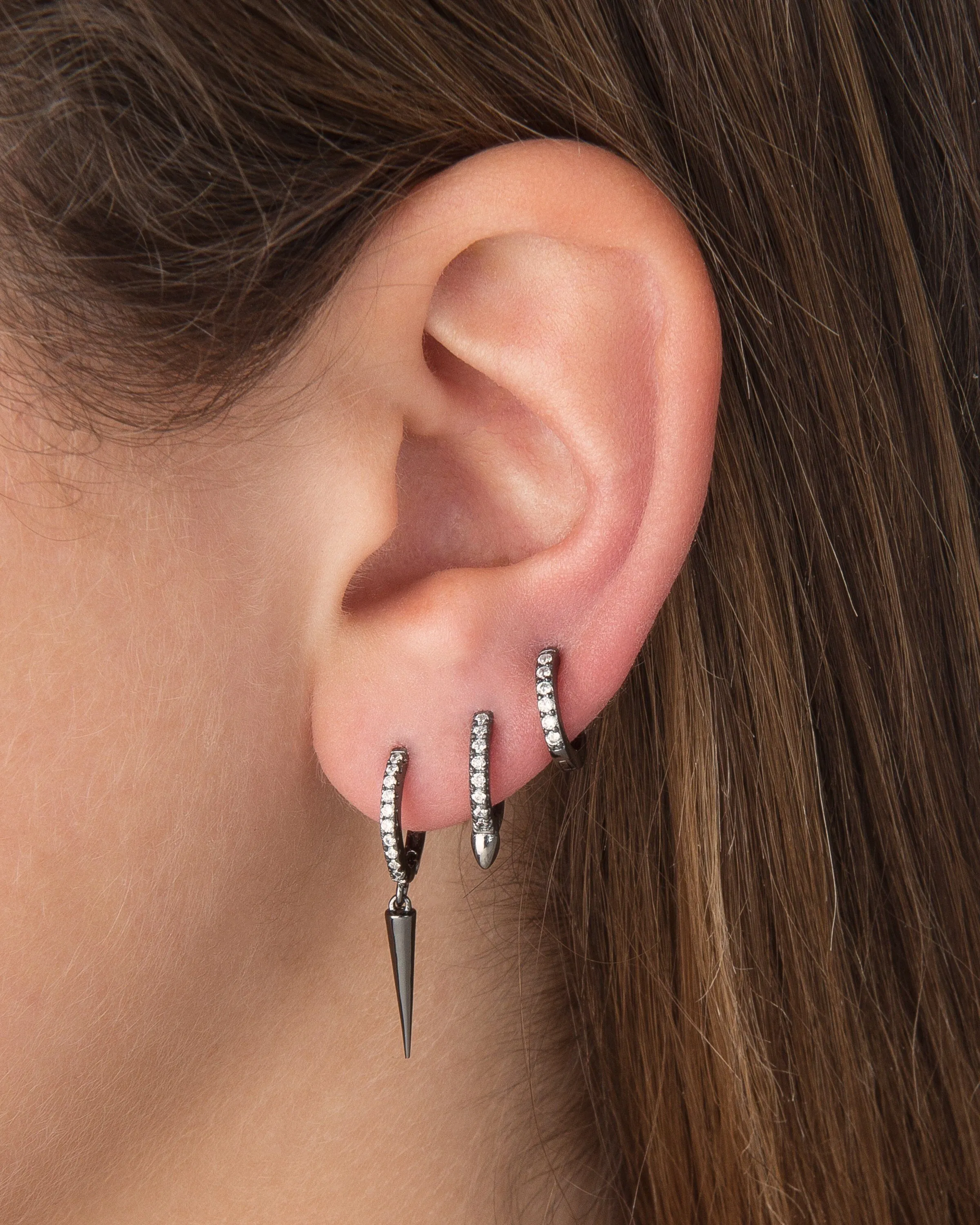 Long Spike Huggie Earring
