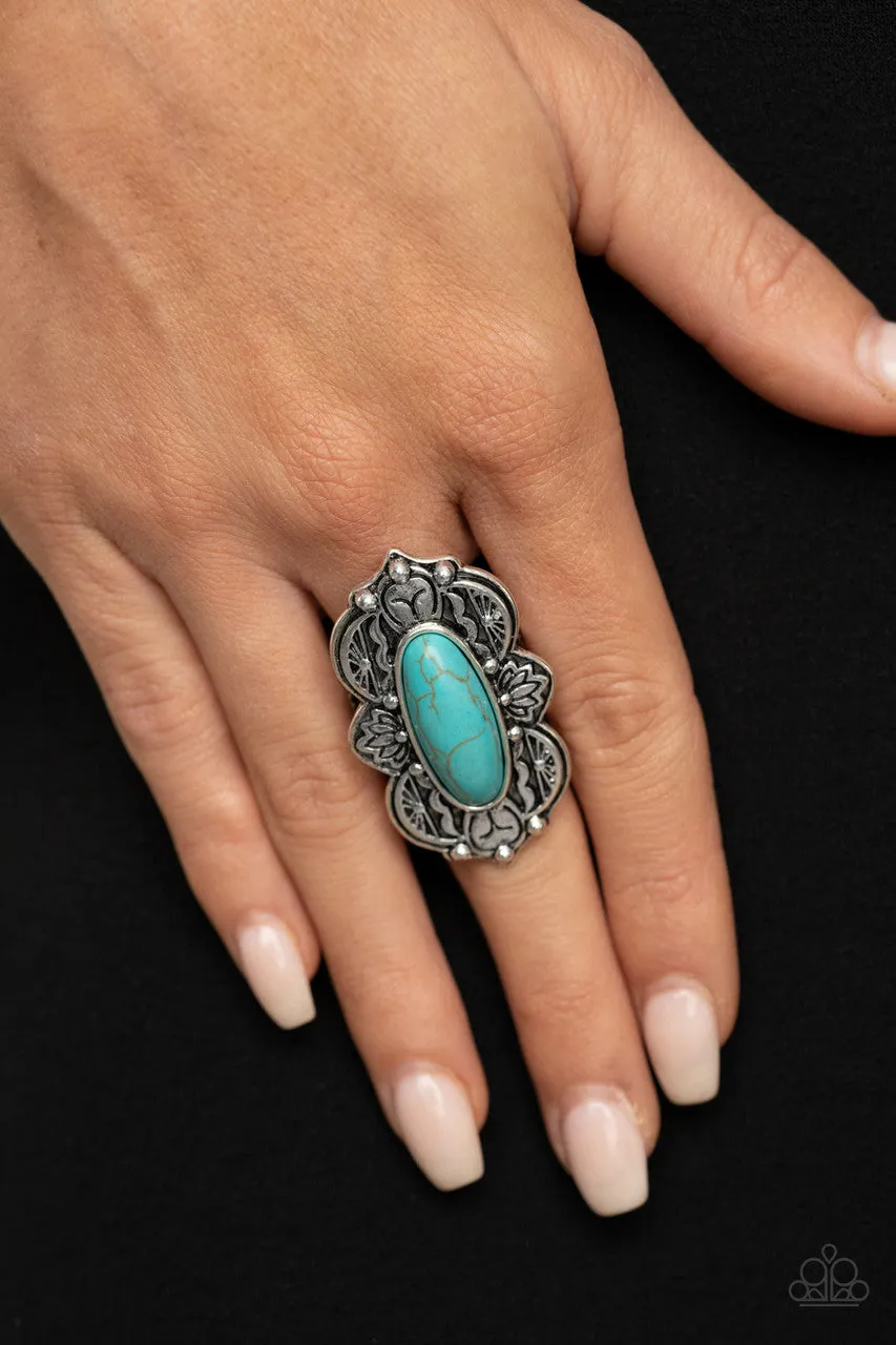 Lotus Oasis Blue Paparazzi Ring