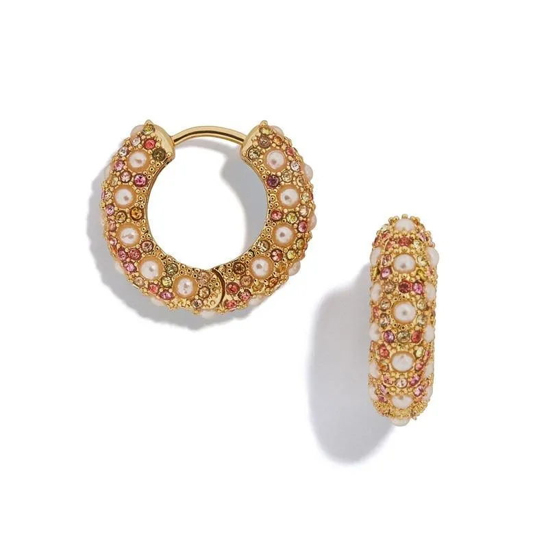 Luxury Rainbow Earrings Cubic Zirconia Ear Cuff Set for Women Trendy Gold Huggie Clip on Earrings Earcuff In  Crystal Jewelry Style