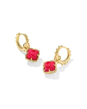 Mallory Red Rose Gold Huggie