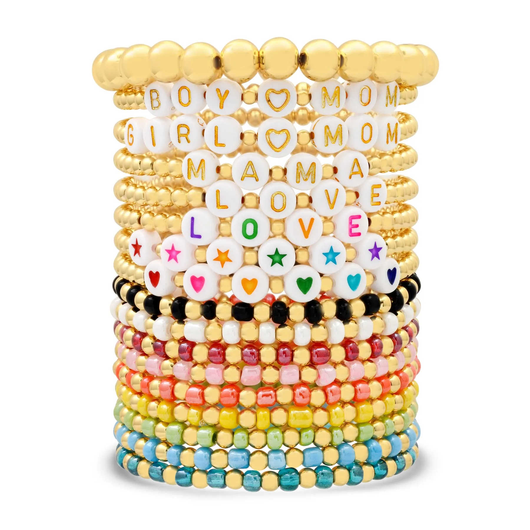 MAMA BALL STRETCH BRACELET GOLD