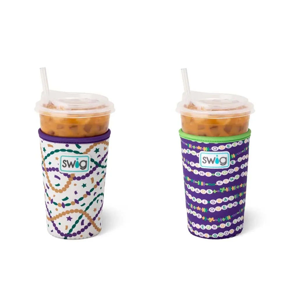 Mardi Gras Iced Cup Coolie 22oz, 2 designs