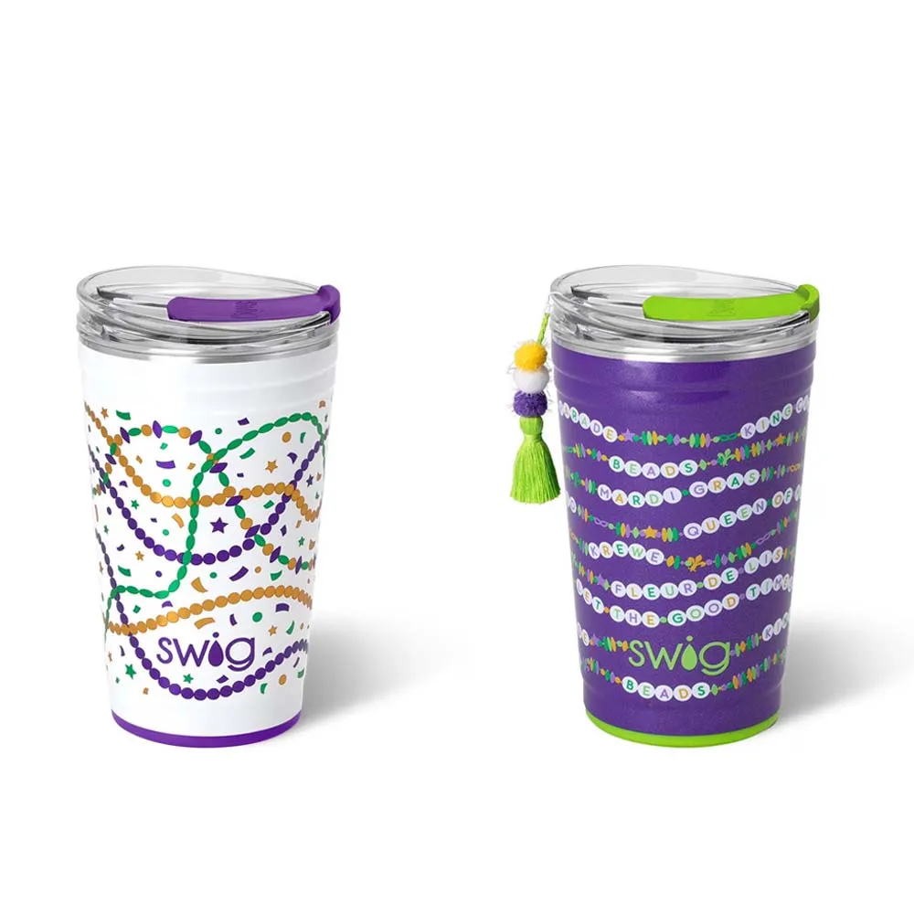 Mardi Gras Swig Party Cup 24oz