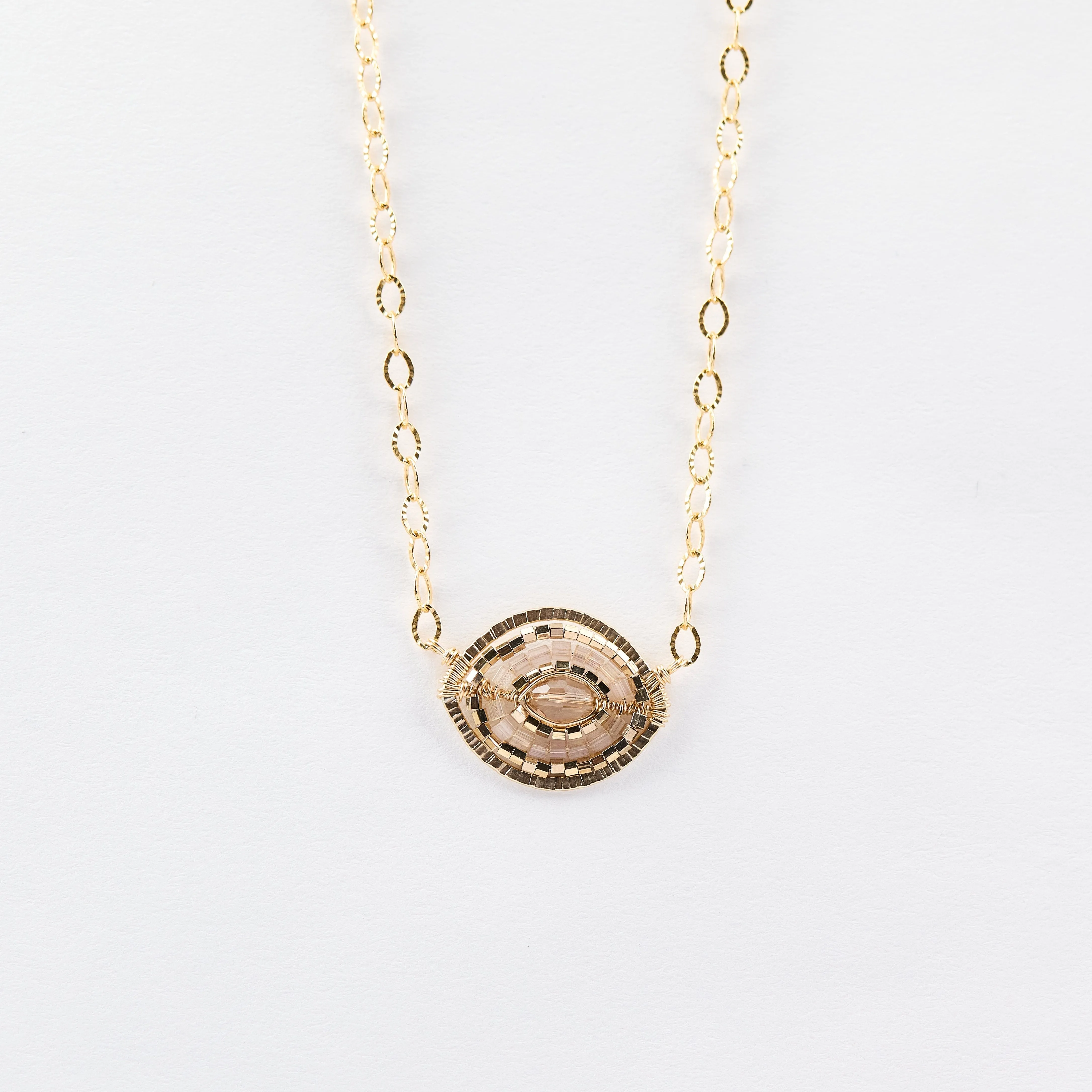 Marquise Beaded Pendant Necklace