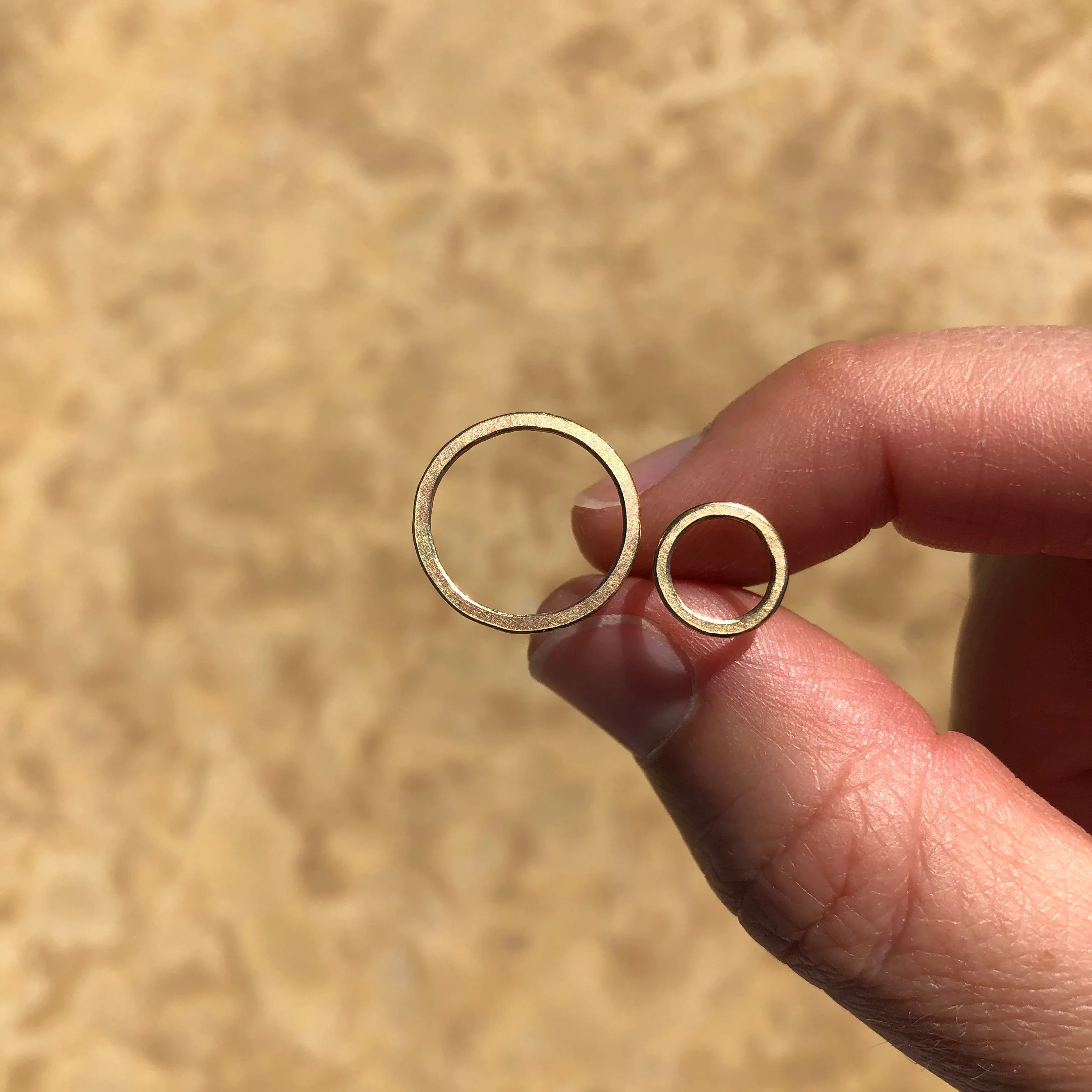 Medium circle earrings, 10k gold