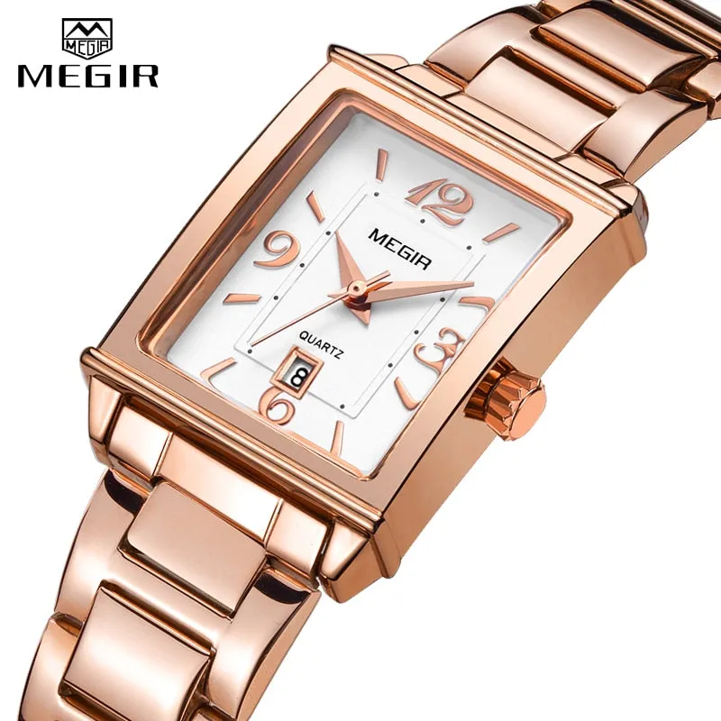 MEGIR Ladies Watches Casual Luxury Rose Gold Women&#39;s Bracelet Watch for Women Fashion Girl Quartz Wristwatch Women&#39;s