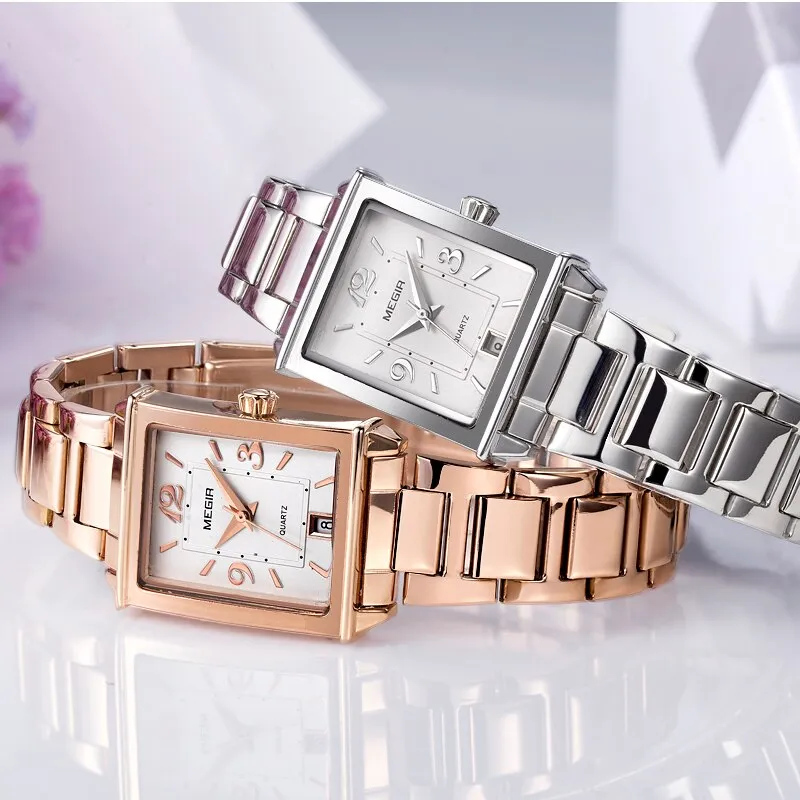 MEGIR Ladies Watches Casual Luxury Rose Gold Women&#39;s Bracelet Watch for Women Fashion Girl Quartz Wristwatch Women&#39;s