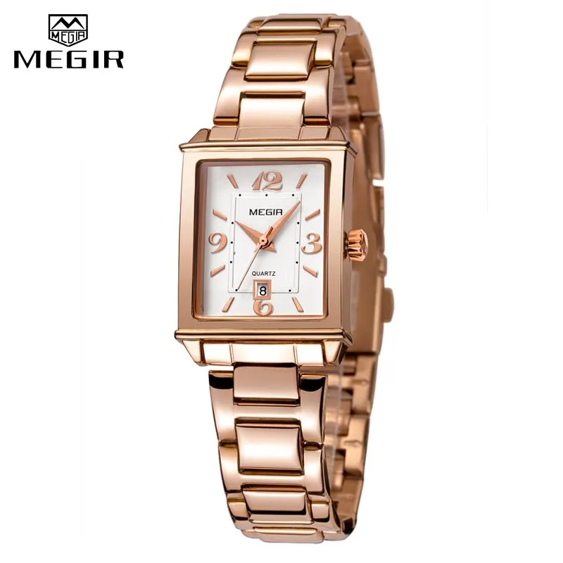 MEGIR Ladies Watches Casual Luxury Rose Gold Women&#39;s Bracelet Watch for Women Fashion Girl Quartz Wristwatch Women&#39;s