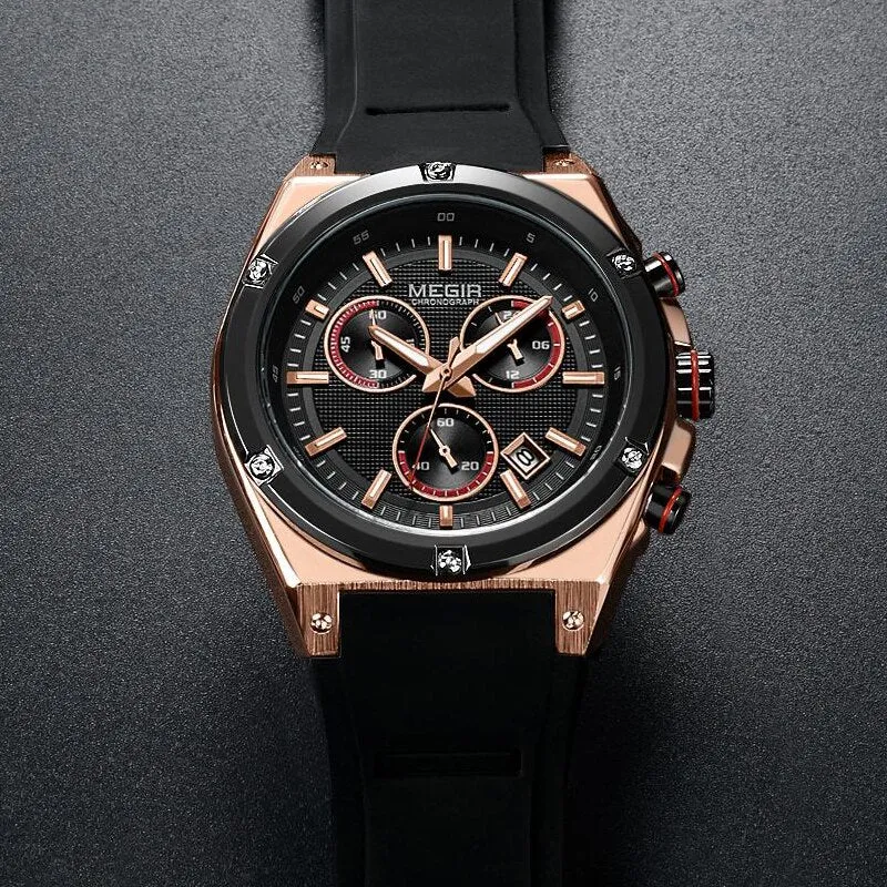 MEGIR Luxury Mens Sport Watches Casual Silicone Waterproof Luminous Watch Men Date Analogue Quartz Wristwatch Relogio Masculino