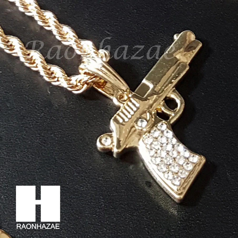 MEN MACHINE GUN CHAIN DIAMOND CUT 30" CUBAN LINK CHAIN NECKLACE S076G