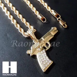 MEN MACHINE GUN CHAIN DIAMOND CUT 30" CUBAN LINK CHAIN NECKLACE S076G
