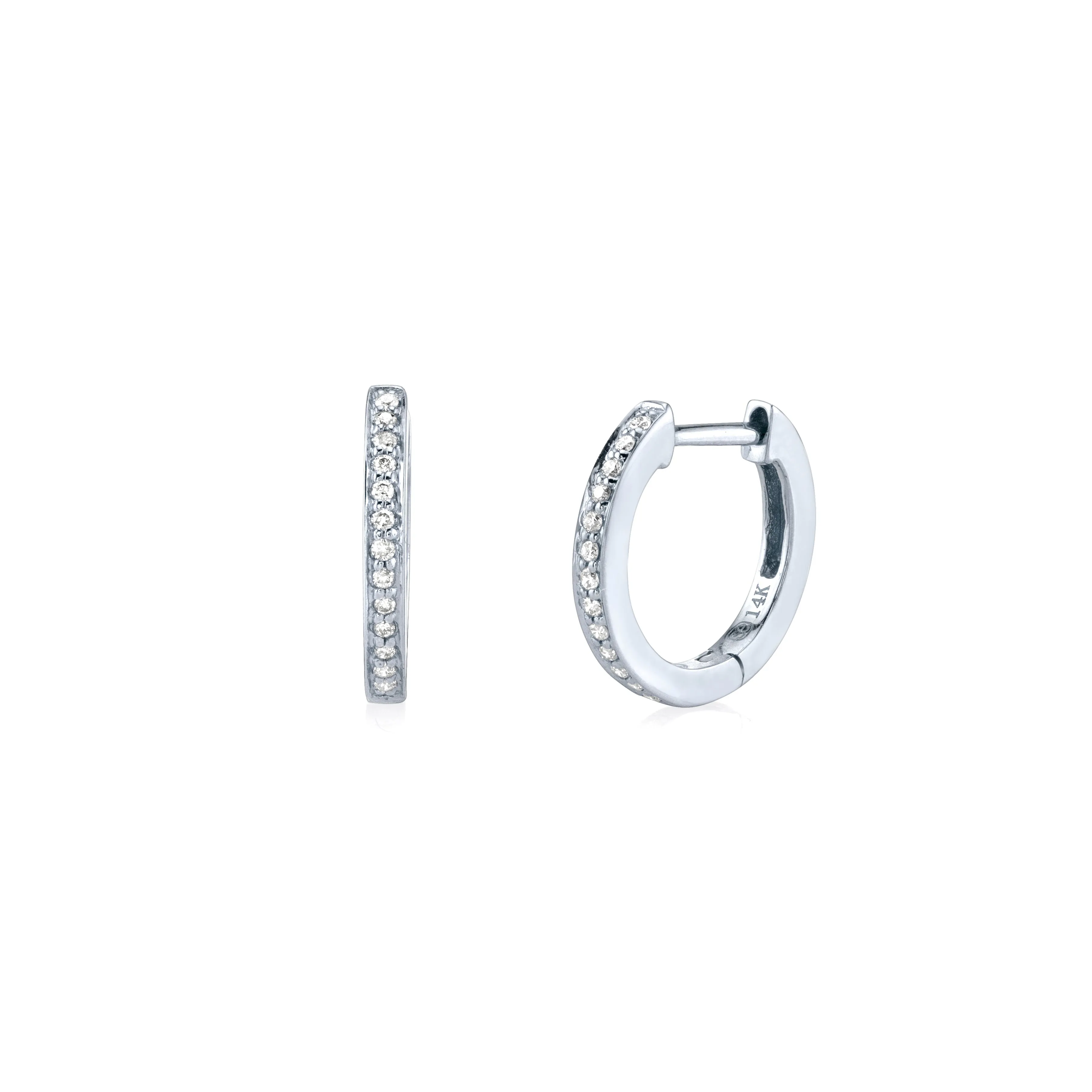 Men's Collection Gold & Pavé Diamond Huggie Hoops