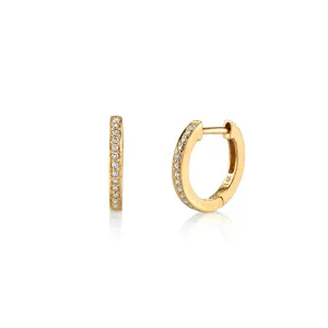Men's Collection Gold & Pavé Diamond Huggie Hoops