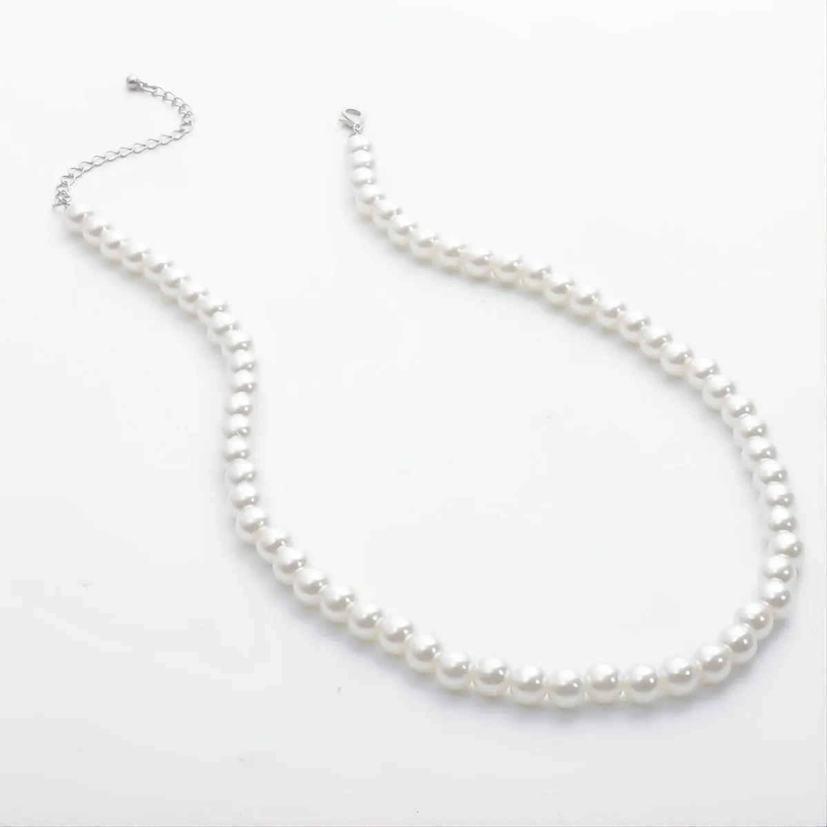 Men's Faux Pearl Beaded Necklace