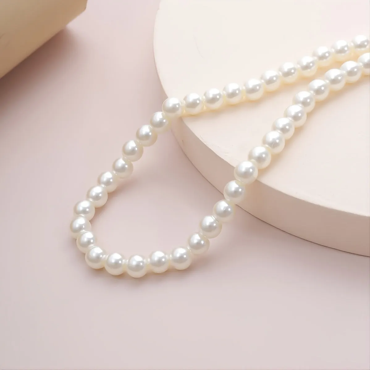 Men's Faux Pearl Beaded Necklace