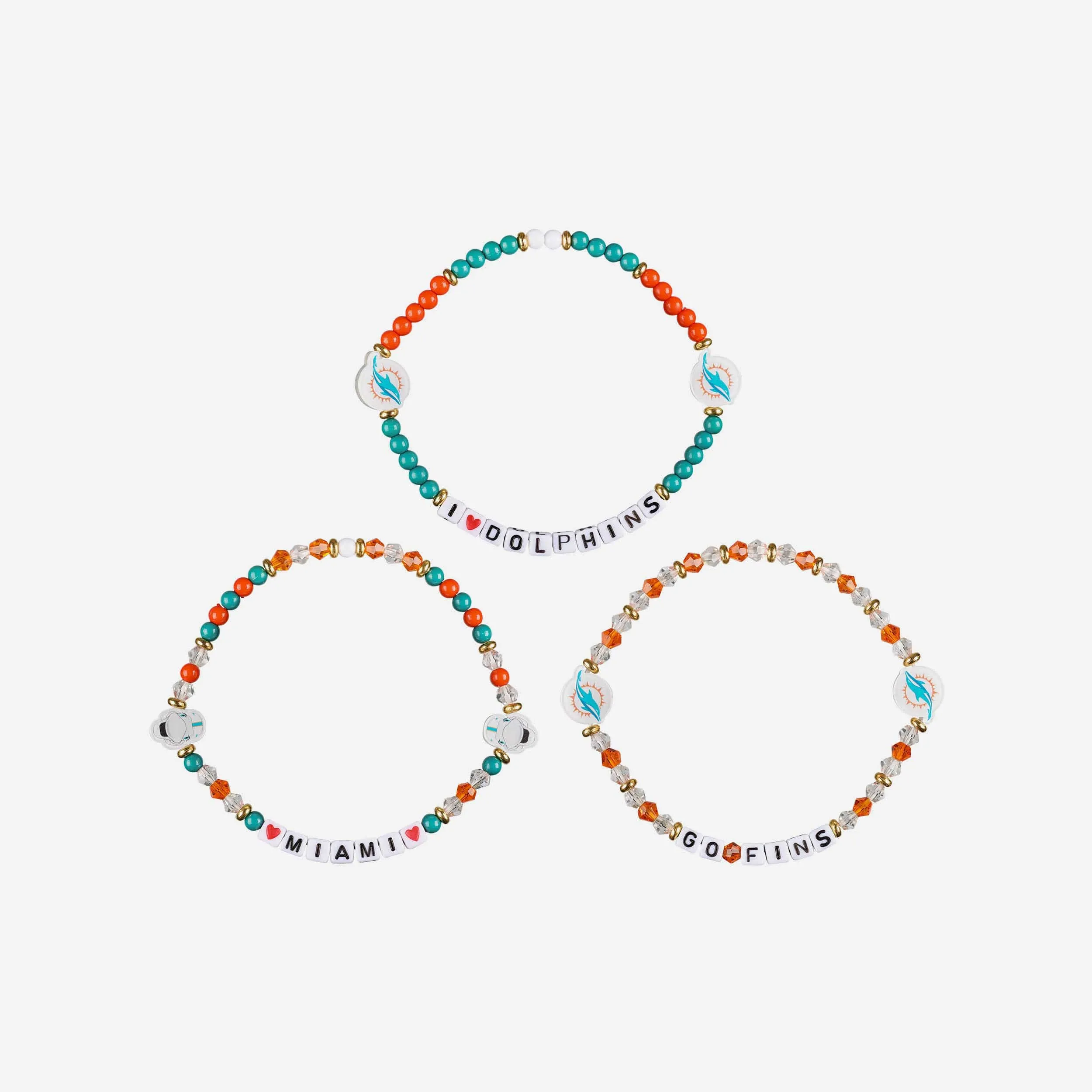Miami Dolphins 3 Pack Friendship Bracelet
