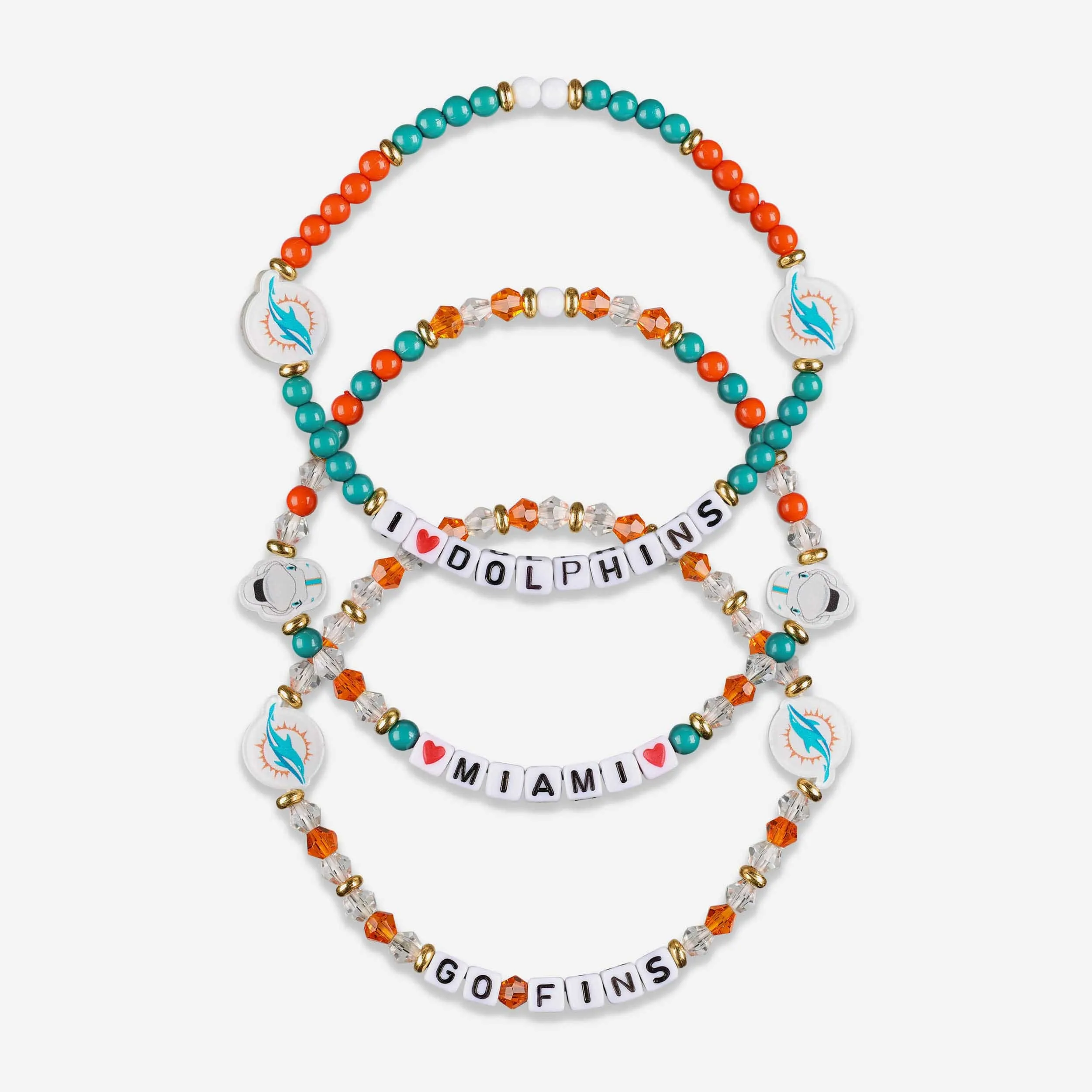 Miami Dolphins 3 Pack Friendship Bracelet