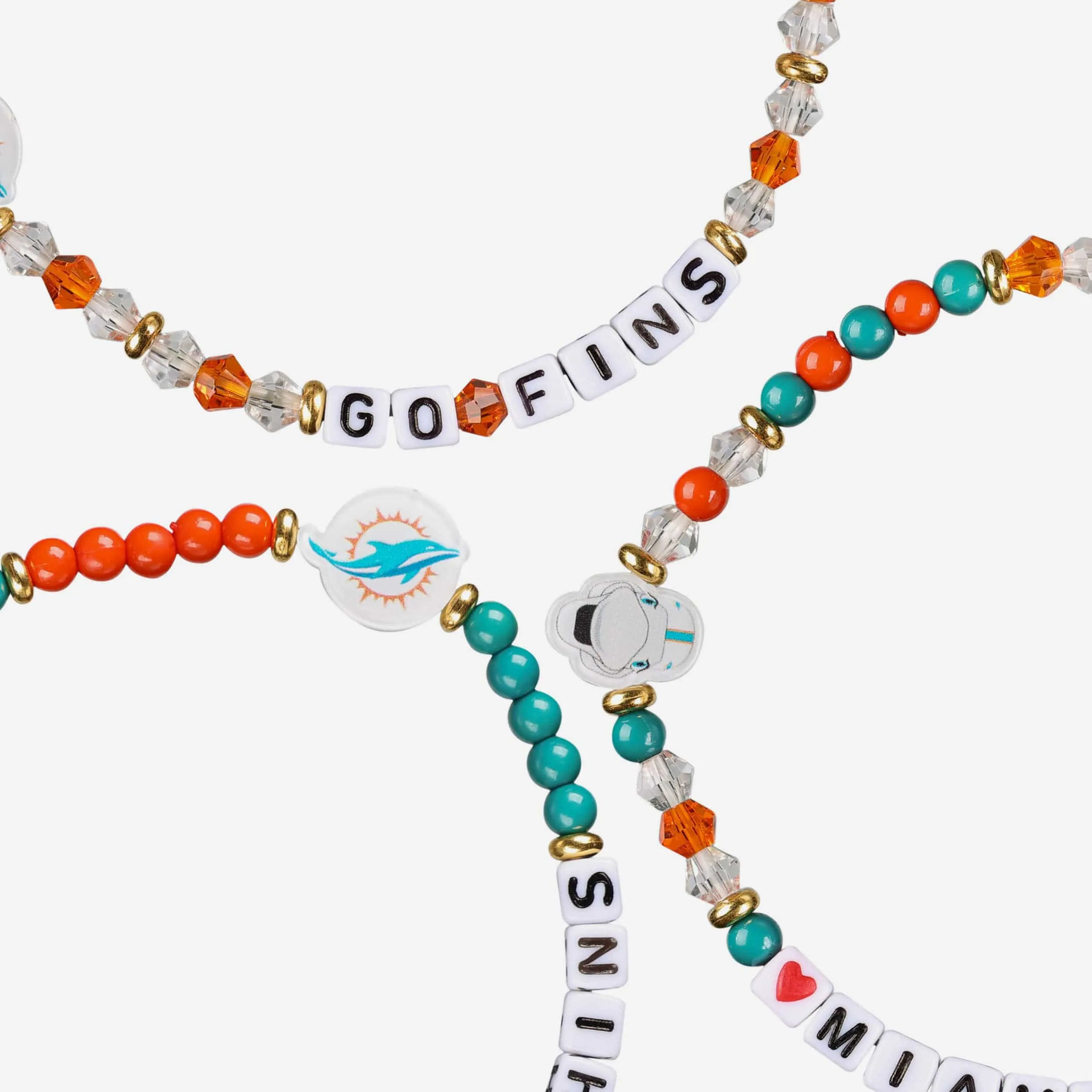 Miami Dolphins 3 Pack Friendship Bracelet