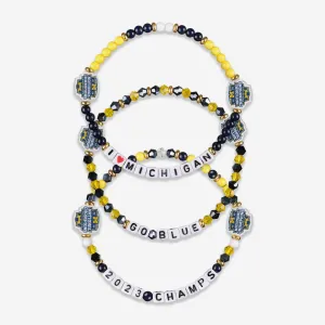 Michigan Wolverines 2023 Football National Champions 3 Pack Friendship Bracelet