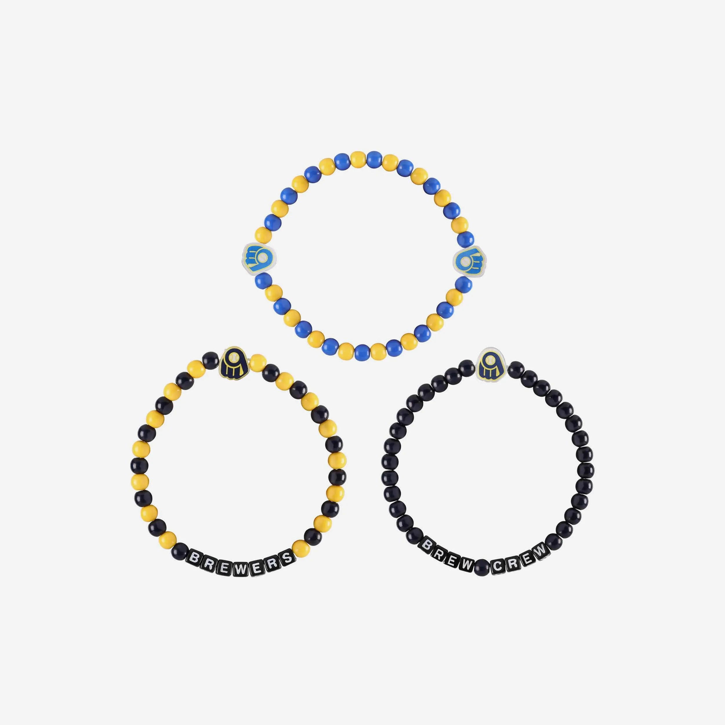 Milwaukee Brewers 3 Pack Beaded Friendship Bracelet