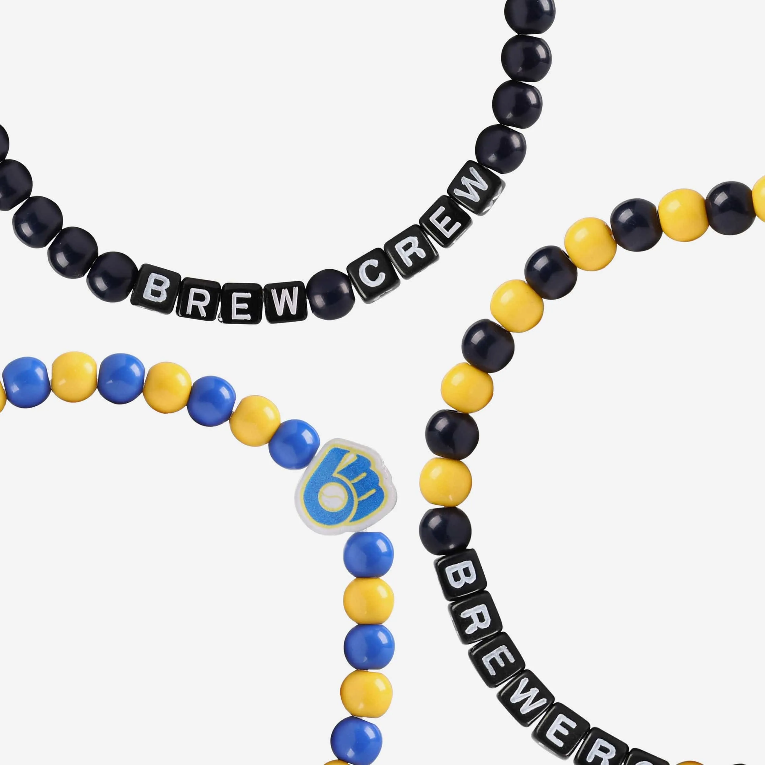 Milwaukee Brewers 3 Pack Beaded Friendship Bracelet