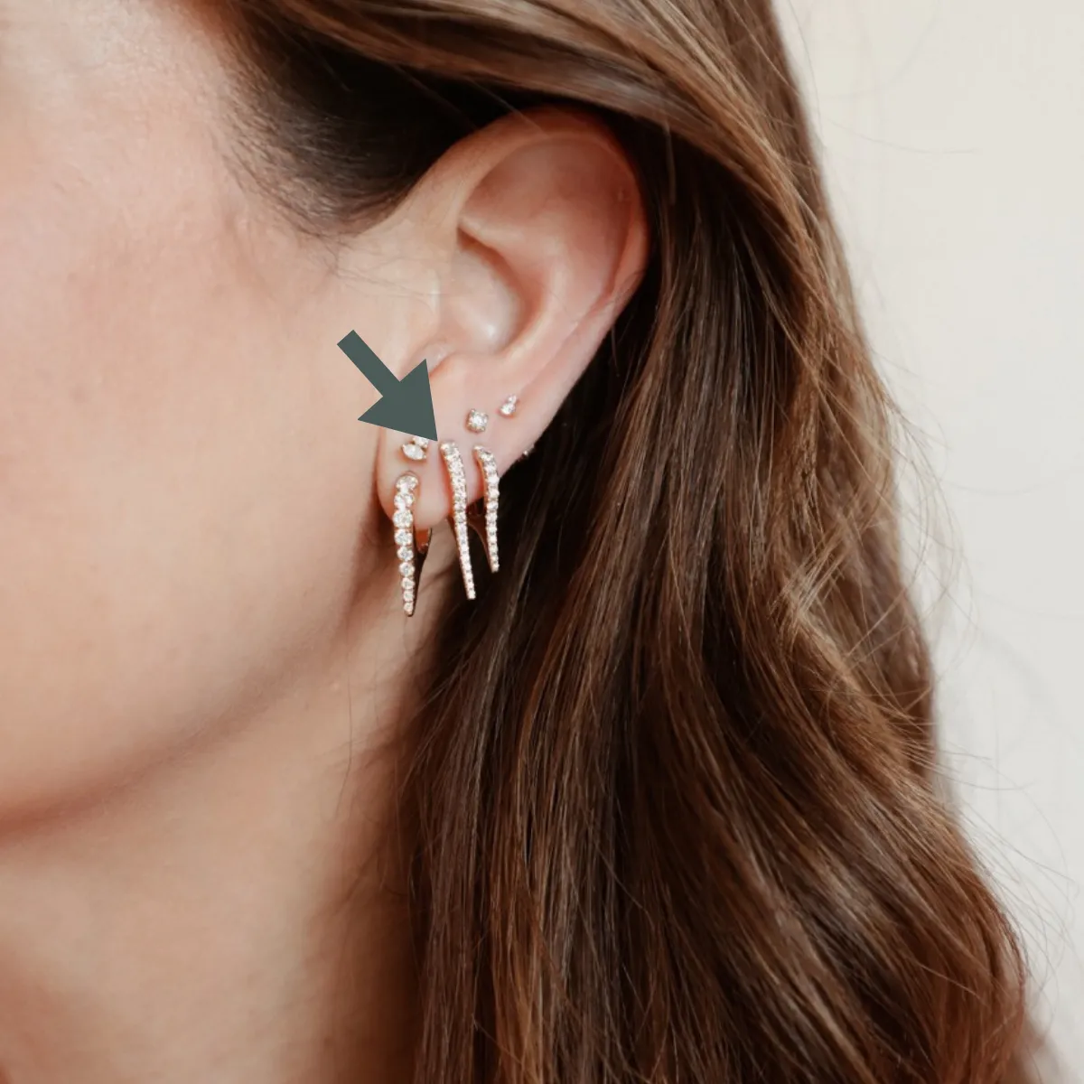 Mini Bijoux Needle Diamond Earrings