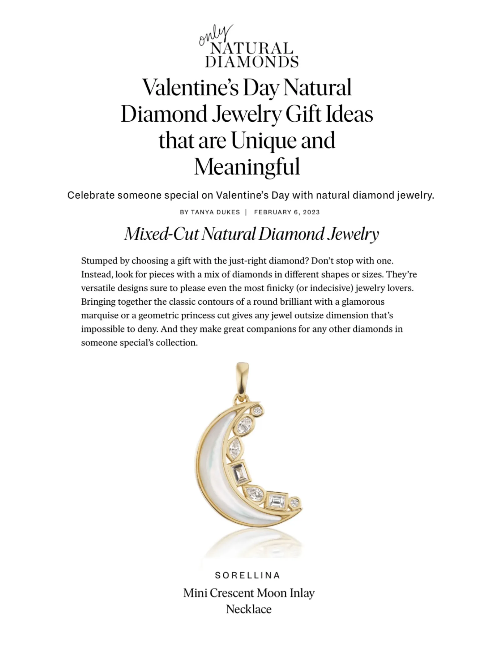 Mini Crescent Moon Inlay Pendant