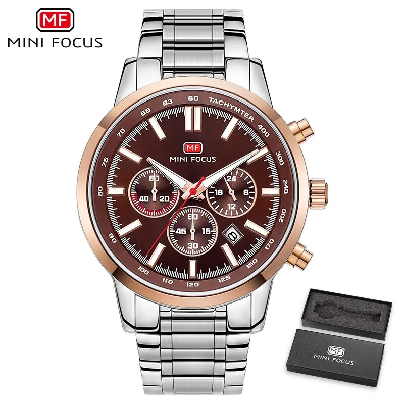 MINI FOCUS Brand Watch Men Luxury Creative Steel Mens Quartz Wristwatch Casual Chronograph Date Sport Watches Relogio Masculino