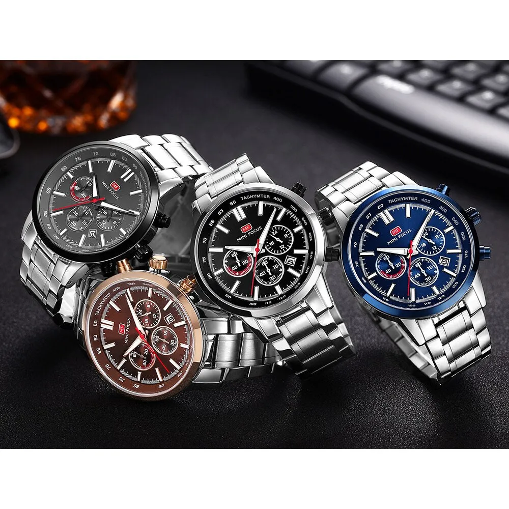MINI FOCUS Brand Watch Men Luxury Creative Steel Mens Quartz Wristwatch Casual Chronograph Date Sport Watches Relogio Masculino