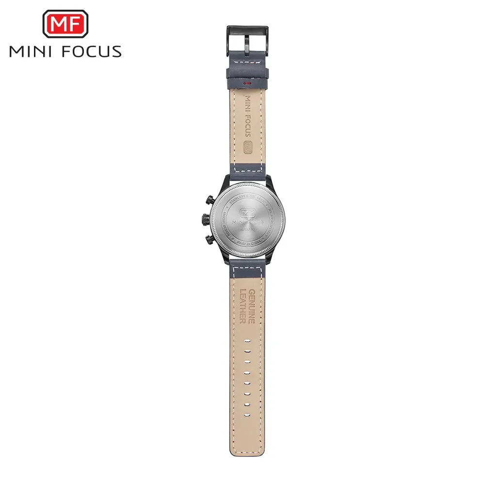 MINI FOCUS Fashion Casual Men Watches Luxury Brand Quartz Mens Watch Genuine Leather Waterproof Calendar Male Wristwatches