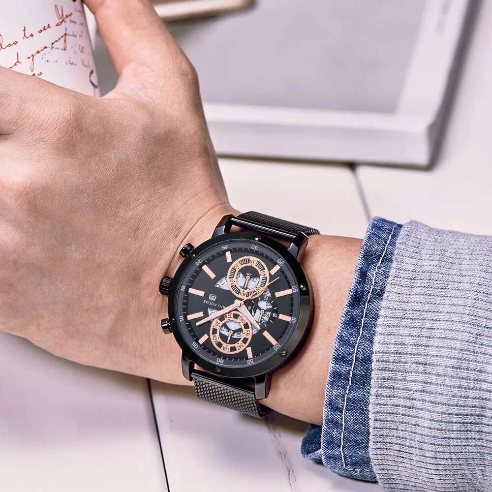 MINI FOCUS Mens Watches Waterproof Quartz Business Watch Men&#39;s Top Brand Luxury Fashion Casual Watches Male Relogio Masculino