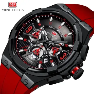 MINI FOCUS Multifunction Quartz Watches Top Brand Luxury Silicone Sport WristWatch Man Clock Fashion Chronograph Watch